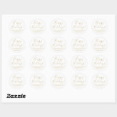 Sticker Rond Happy Holidays or blanc script de retour adresse (Feuille)