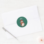 Sticker Rond happy holidays penguin xmas celebration (Enveloppe)