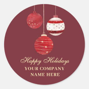 Sticker Rond Happy Holidays Watercolor Business