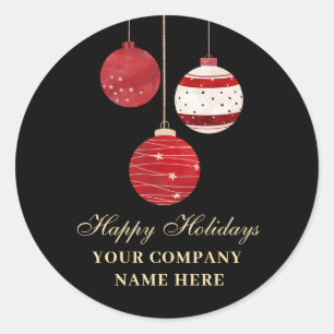 Sticker Rond Happy Holidays Watercolor Business
