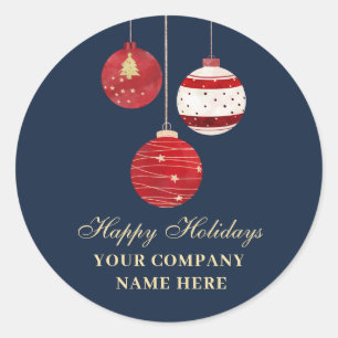 Sticker Rond Happy Holidays Watercolor Business