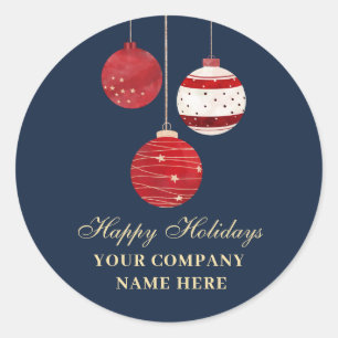 Sticker Rond Happy Holidays Watercolor Business