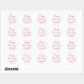 Sticker Rond Happy Holidays white red script adresse de retour (Feuille)