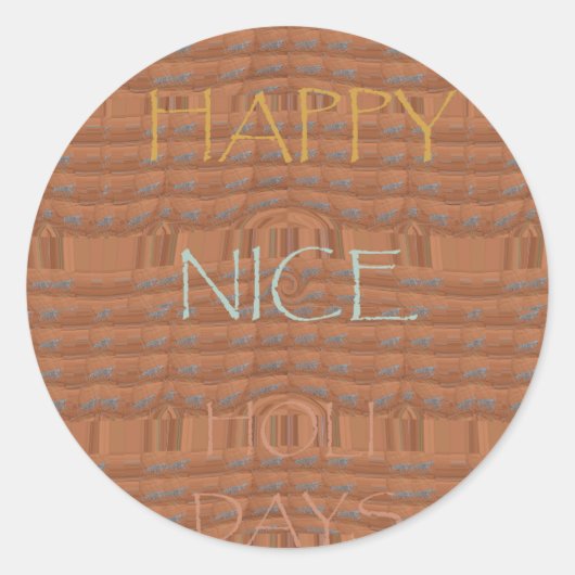 Sticker Rond Happy Holidays Zebra Art Print (Devant)