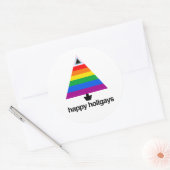 Sticker Rond Happy Holigays Progress Pride Tree (Enveloppe)