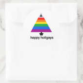Sticker Rond Happy Holigays Progress Pride Tree (Sac)