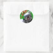 Sticker Rond Happy Howliday Bouvier (Sac)