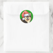 Sticker Rond Happy Howliday Lapphund finlandais (Sac)