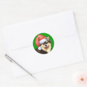 Sticker Rond Happy Howliday Lapphund finlandais (Enveloppe)