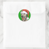 Sticker Rond Happy Howlidays Irish Wolfhound (Sac)