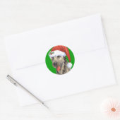 Sticker Rond Happy Howlidays Irish Wolfhound (Enveloppe)