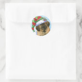 Sticker Rond Happy Howlidays Leonberger (Sac)