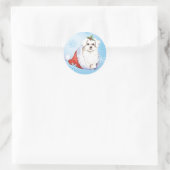 Sticker Rond Happy Howlidays Maltese (Sac)