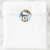 Sticker Rond Happy Howlidays Miniature Schnauzer (Sac)