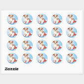 Sticker Rond Happy Howlidays Parson Russell Terrier (Feuille)