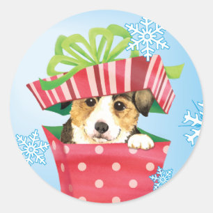 Sticker Rond Happy Howlidays Pembroke Welsh Corgi