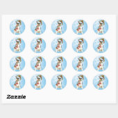 Sticker Rond Happy Howlidays Smooth Collie (Feuille)