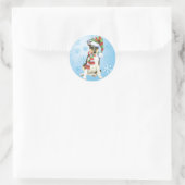 Sticker Rond Happy Howlidays Smooth Collie (Sac)