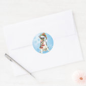 Sticker Rond Happy Howlidays Smooth Collie (Enveloppe)