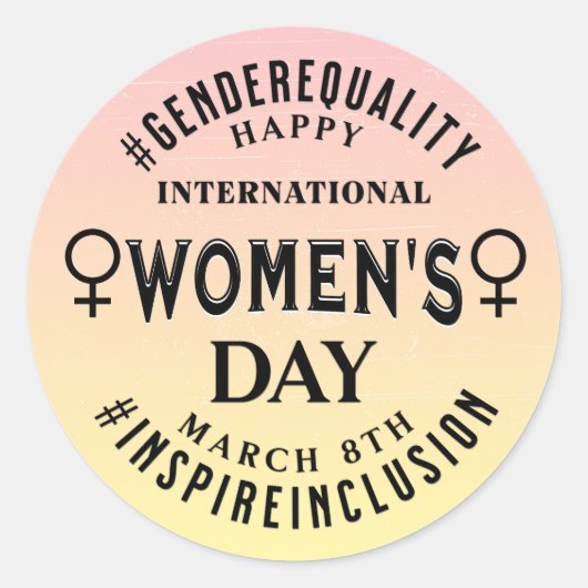 Sticker Rond Happy International Women's Day | March 8th (Devant)