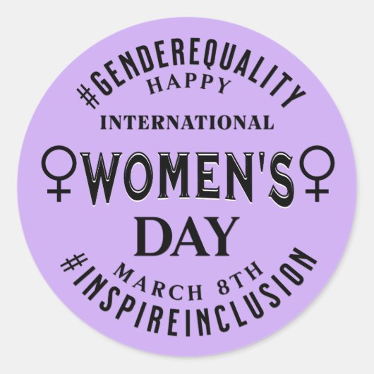 Sticker Rond Happy International Women's Day | March 8th (Devant)