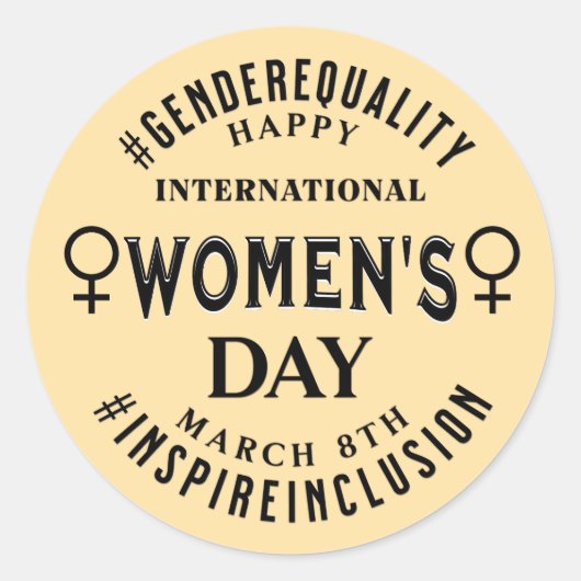 Sticker Rond Happy International Women's Day | March 8th (Devant)
