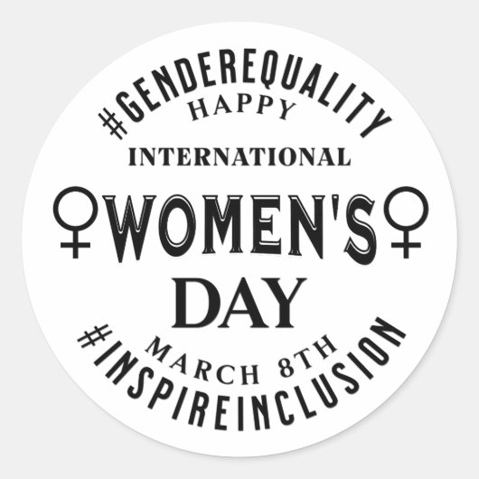 Sticker Rond Happy International Women's Day | March 8th (Devant)