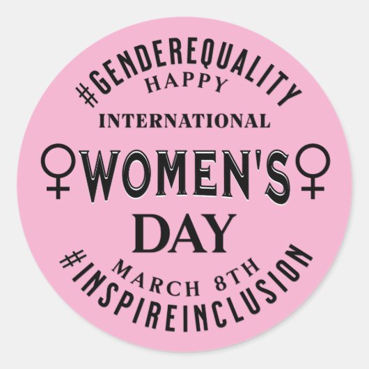 Sticker Rond Happy International Women's Day | March 8th (Devant)