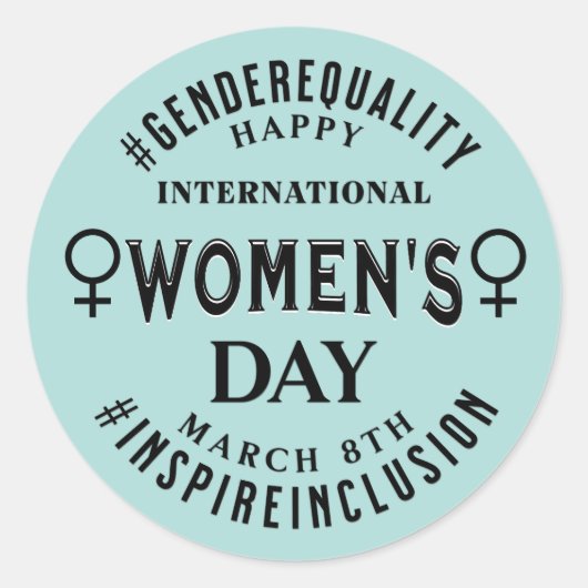 Sticker Rond Happy International Women's Day | March 8th (Devant)