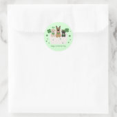 Sticker Rond Happy Jour de la Saint Patrick Dog Mail (Sac)