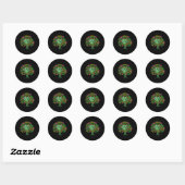 Sticker Rond Happy Jour des terres Tree Dessin Illustration Wor (Feuille)