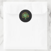 Sticker Rond Happy Jour des terres Tree Dessin Illustration Wor (Sac)
