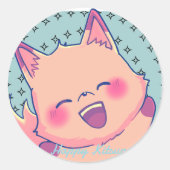 Sticker Rond Happy Kitsune (Devant)
