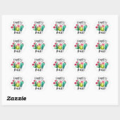 Sticker Rond Happy Mail Bright Cactus Plantes succulents (Feuille)