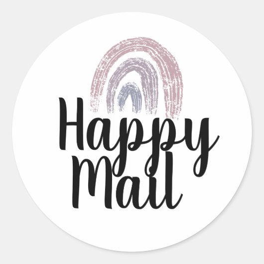 Sticker Rond Happy Mail Rainbow Business Packaging Planner (Devant)