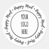 Sticker Rond Happy Mail Shop Branding ・ White V2 (Devant)