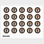 Sticker Rond Happy Meoween Éffrayant Grim Reaper Chat Halloween (Feuille)