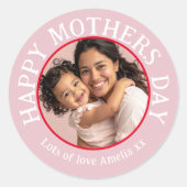 Sticker Rond Happy Mother’s Day Photo  (Devant)