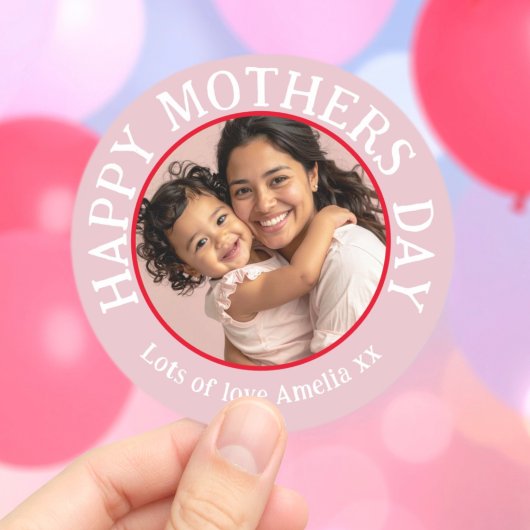 Sticker Rond Happy Mother’s Day Photo 