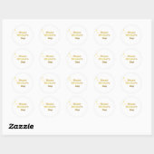 Sticker Rond Happy mothers day. Gold simple script calligraphy  (Feuille)