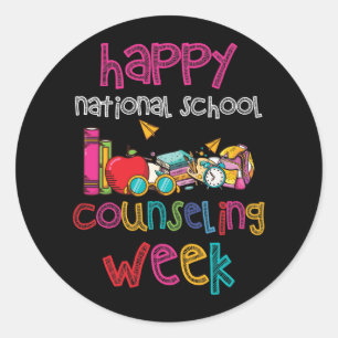 Sticker Rond Happy National School Counseling Week School