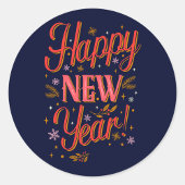 Sticker Rond Happy New Year 