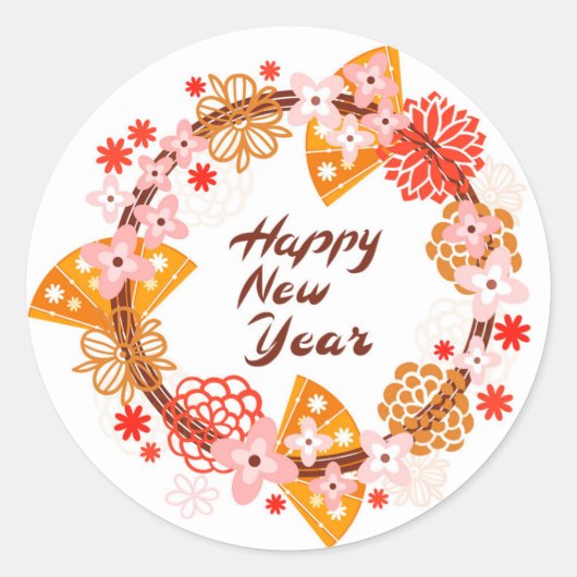 Sticker Rond Happy New Year (Devant)