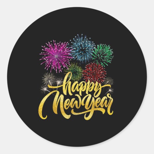 Sticker Rond Happy New Year 2026 New Years Eve Party Countdown  (Devant)