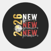 Sticker Rond Happy New Year Eve 2026 New Year Party Hello 2026 (Devant)