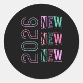 Sticker Rond Happy New Year New Grace New Praise 2026 New Year' (Devant)