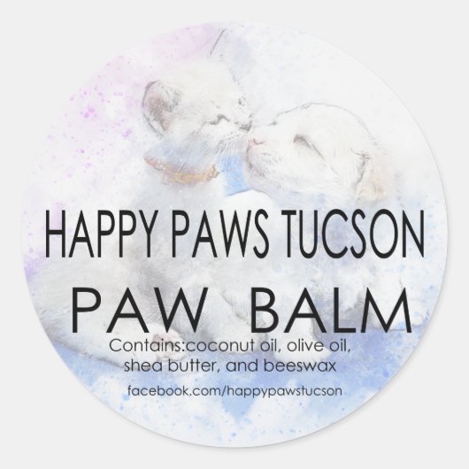 Sticker Rond Happy Paws Balm Round (Devant)