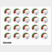 Sticker Rond Happy Père Noël Cat (Feuille)