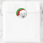 Sticker Rond Happy Père Noël Cat (Sac)