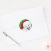 Sticker Rond Happy Père Noël Cat (Enveloppe)
